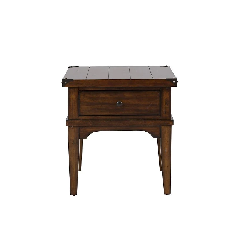 Aspen Skies End Table in Russet Brown