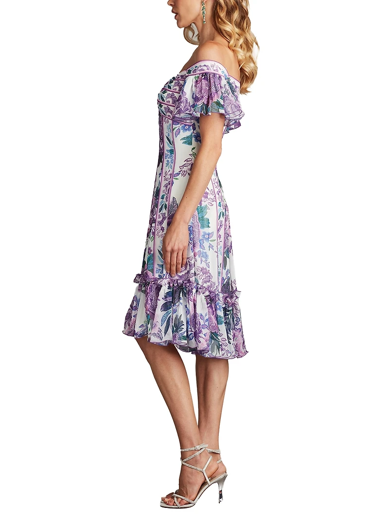Tadashi Shoji Breeze Floral Print Chiffon Dress