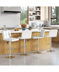 Modern Swivel Bar Stools Set of with Heavy-duty Metal Base & Footrest Back