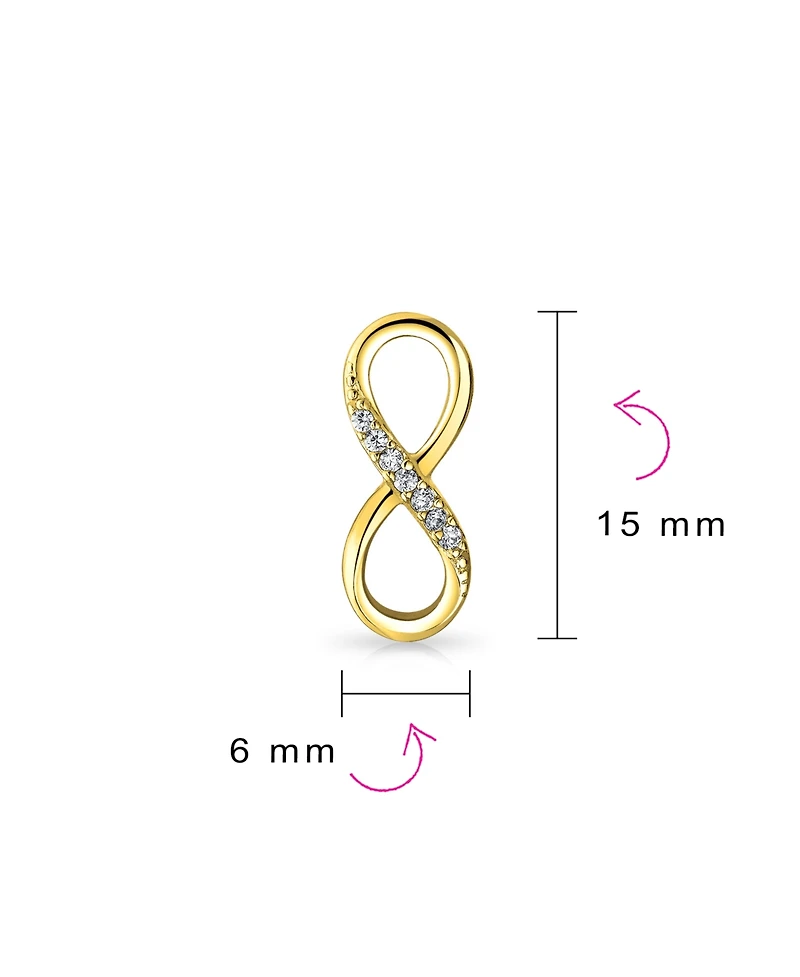 Bling Jewelry Classic Cz Cubic Zircona Stud Earrings Love Knot Infinity Sterling Silver