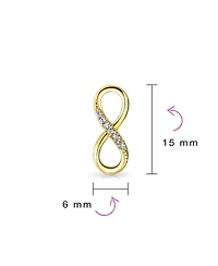 Bling Jewelry Classic Cz Cubic Zircona Stud Earrings Love Knot Infinity Sterling Silver