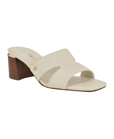 Calvin Klein Women's Valery Logo Block Heel Slide Sandals