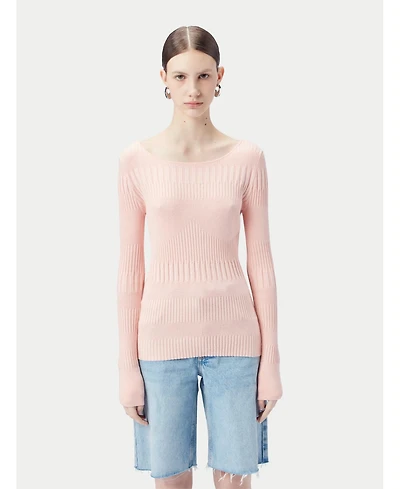 Gobi Cashmere Juniors' Ribbed Cotton Silk Cashmere Blend Sweater