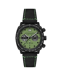 Spinnaker Men's Hull Chronograph Black Leather Strap Watch, 42mm