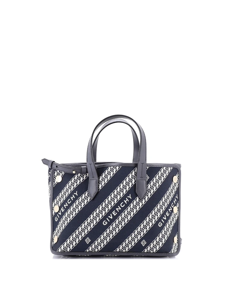 Pre-Owned Givenchy Mini Bond Shopper Tote Logo Jacquard Canvas