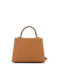 Pre-Owned Hermes Kelly 25 Handbag Brown Epsom with Gold Hardware