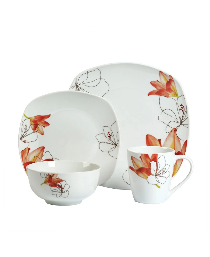 Tabletops Unlimited Lily 16-Pc. Dinnerware Set, Service for 4