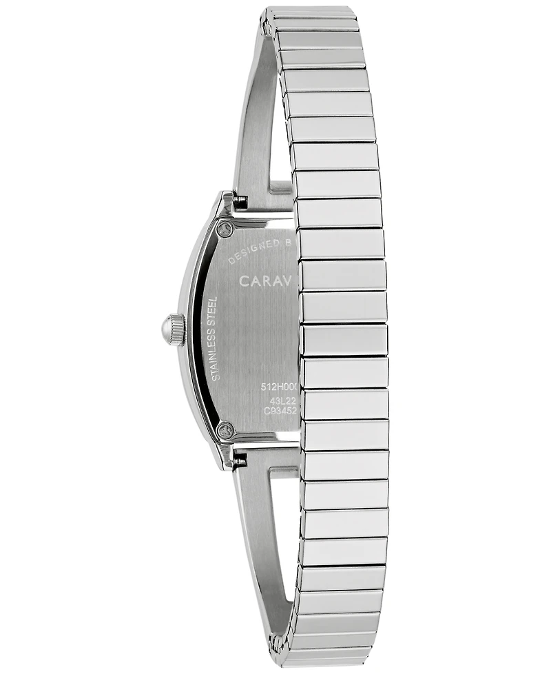 Caravelle Women's Crystal Accent Stainless Steel Expansion Bracelet Watch 22mm