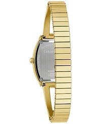 Caravelle Women's Crystal Accent Gold-Tone Stainless Steel Expansion Bracelet Watch 22mm