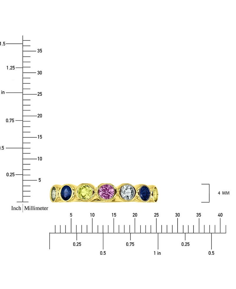 Lab-Created Blue Sapphire Stack Ring (1-1/2 ct. t.w.) in 14k Gold-Plated Sterling Silver