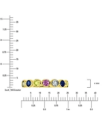 Lab-Created Blue Sapphire Stack Ring (1-1/2 ct. t.w.) in 14k Gold-Plated Sterling Silver