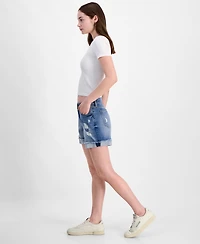 Celebrity Pink Juniors Mid Rise Frayed Cuff Shorts