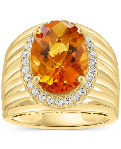 Effy Citrine (4-7/8 ct. t.w.) & Zircon (1/3 ct. t.w.) Statement Ring in 14k Gold over Silver (Also in Blue Topaz)