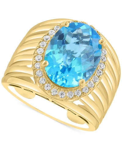 Effy Citrine (4-7/8 ct. t.w.) & Zircon (1/3 Statement Ring 14k Gold over Silver (Also Blue Topaz)