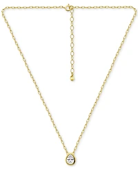 Giani Bernini Cubic Zirconia Pear Bezel Pendant Necklace, 16" + 2" extender, Exclusively at Macy's