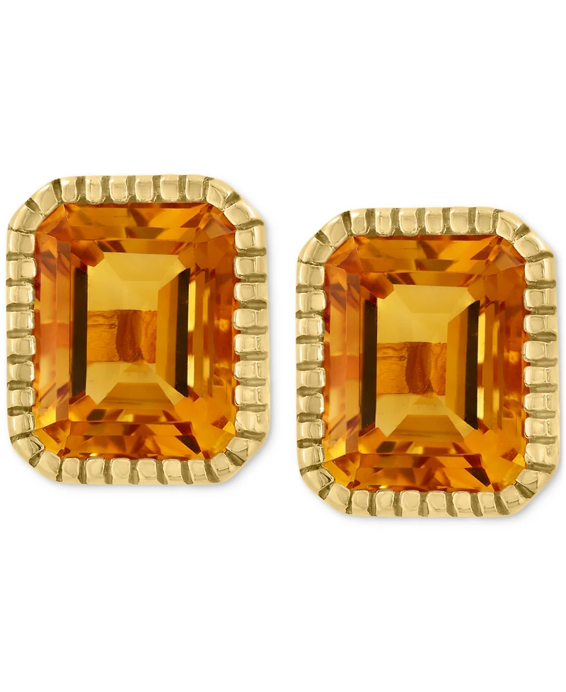 Effy Citrine Stud Earrings (5-5/8 ct. tw.) in 14k Gold-Plated Silver