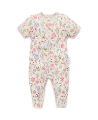 Purebaby Baby Girls Rib Zip Coverall