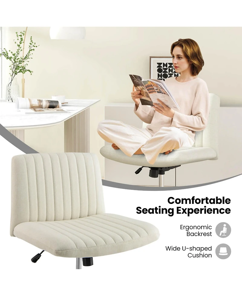 Criss Cross Legged Office Chair Ergonomic Mid Back Computer Desk Chair