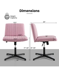 Criss Cross Legged Office Chair Ergonomic Mid Back Computer Desk Chair