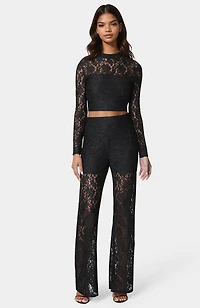 Bebe Women's Two Piece Lace Jumpsuit