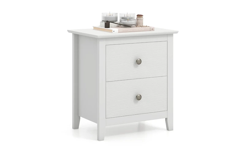 Modern Nightstand with 2 Drawers Compact Design for Small Bedrooms