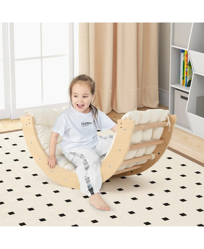 6 1 Kids Climbing Arch Playset wIth Removable Cushion and Stoppers