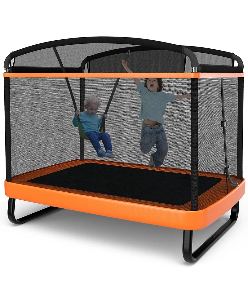 Outdoor Trampoline with Swing and Enclosure Net for Kids Jumping and Entertainment