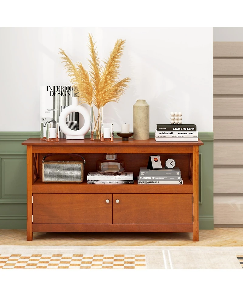 Rustic Wooden Storage Cabinet Tv Stand for Media and Tv Setup