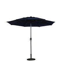 11 Ft Patio Umbrella with Solar Led lights Outdoor Tilt Large Table Market for Poolside Deck Garden Backyard