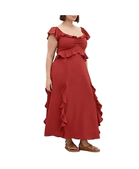City Chic Plus Fee Frill Maxi Dress