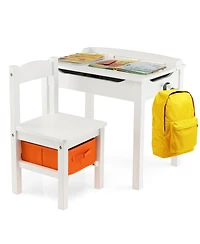 Flip-Top Kids Activity Table and Chair Set with Hidden Storage Space Fun and Organized Playtime Furniture