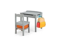 Flip-Top Kids Activity Table and Chair Set with Hidden Storage Space Fun Organized Playtime Furniture