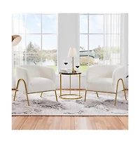Yaheetech Contemporary Accent Armchair with Gold-tone Metal Legs