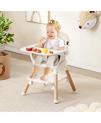 6 1 Convertible Highchair with Safety Harness and Removable Tray