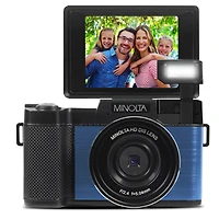 Minolta MND30 30MP 2.7K Qhd 3.0" Lcd Screen Digital Camera, Blue