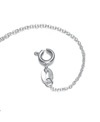 Sterling Silver White Gold Plated with Clear Round Cubic Zirconia Solitaire Necklace