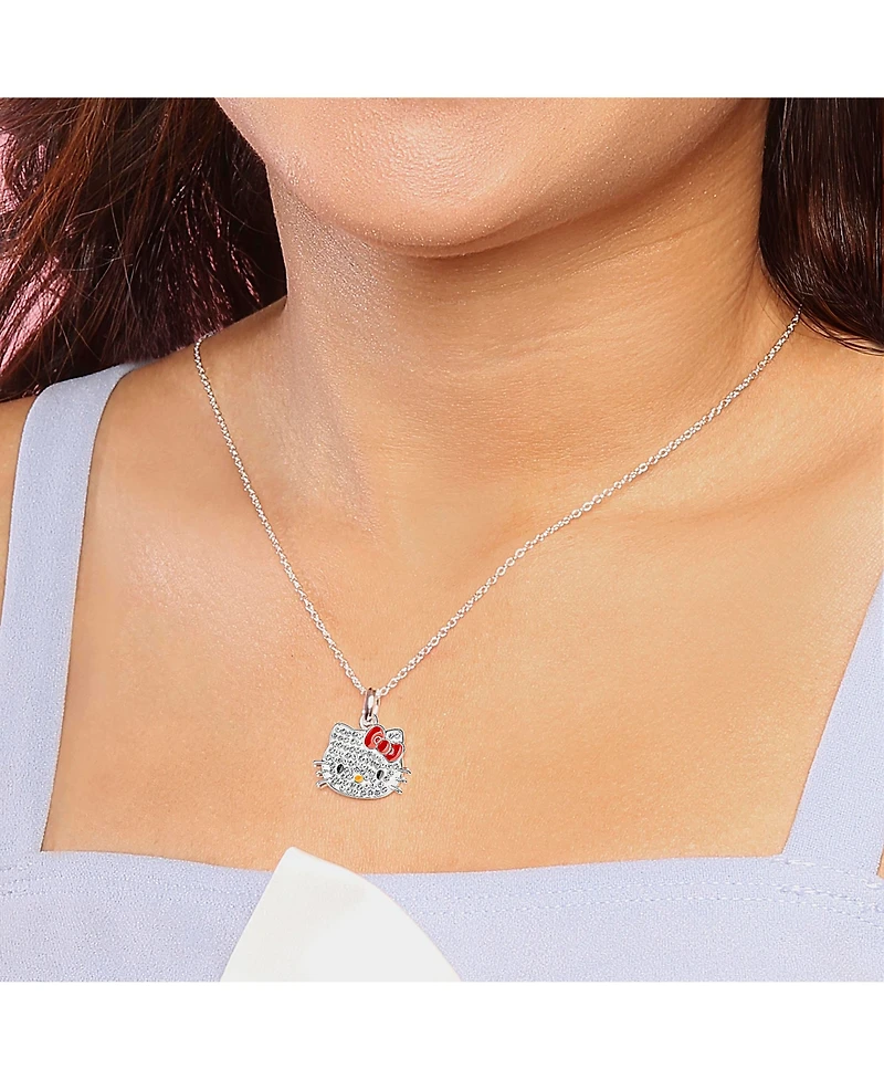 Hello Kitty Crystal Necklace & Keychain Gift Set
