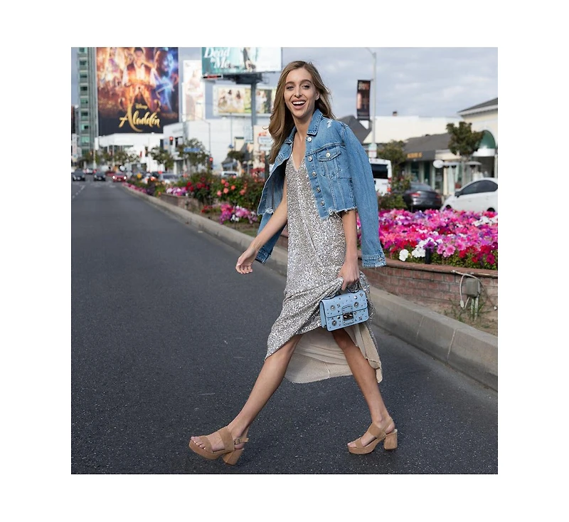 Susu Women s Light Blue Studded Crossbody Bag Powder Blue Sky Blue Designer Leather Shoulder Purse Top Handle and Embellishments