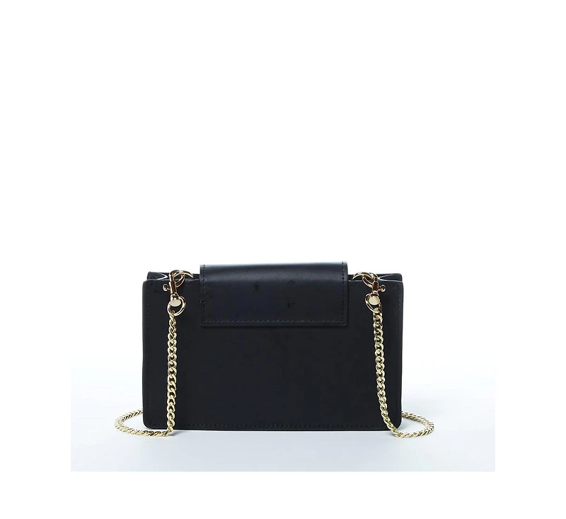 Susu Mini Crossbody Bag Black Leather Purse Wristlet Women's Handbag