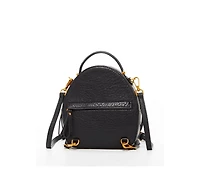 Susu Small Black Leather Backpack Purse for Women Convertible Crossbody Bag Women's Handbag