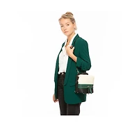 Susu Black Leather Backpack Purse for Women Convertible Crossbody Bag Medium Size Bag with Front and Back Pockets