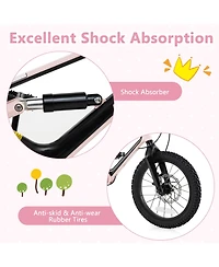 Kids Bike Adjustable with Shock Absorber and Bell Comfortable Safe Ride for Young Cyclists