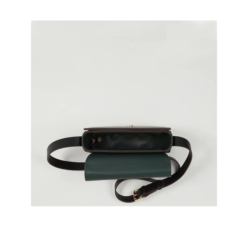Susu Black Leather Saddle Bag Women s Crossbody Purse with Flap Closure and Adjustable Strap
