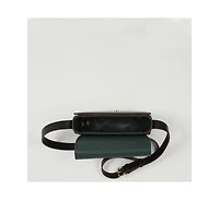Susu Black Leather Saddle Bag Women s Crossbody Purse with Flap Closure and Adjustable Strap