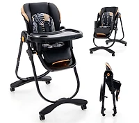 Slickblue Kids Folding Dining High Chair with Adjustable Height and Recline