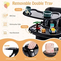 Slickblue Kids Folding Dining High Chair with Adjustable Height and Recline