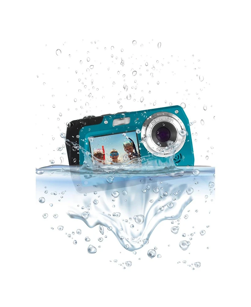 Minolta MN40WP 48MP Qhd Dual Lcd Screen Waterproof Camera, Blue