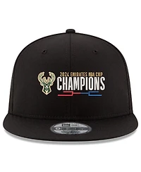 New Era Men's Black Milwaukee Bucks 2024 Nba Cup Champions 9FIFTY Snapback Adjustable Hat