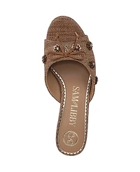 Sam and Libby Women's Ollie Fleur Flower Kitten Heel Slide Dress Sandals