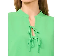 CeCe Women's Long-Sleeve Bow-Tied V-Neck Blouse